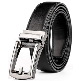 JASGOOD JA3067 Men's Leather Belt for Business or Commuting, Auto Lock, Size-Adjustable -