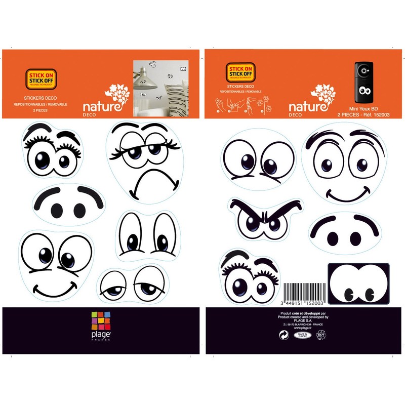 Plage 152003 Sticker XXS - Comic eyes, 2 Sheets, 11