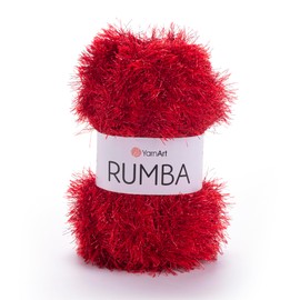 YarnArt Rumba Eyelash Fun Fur Yarn - Luxury Long Hair Yarn with Metallic Sparkle for Knitting, Crochet & Crafting, 80% Polyester 20% Metallic, 100g/160m, 5.5mm Needle & Hook, Soft and Stylish (109)