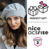 Braxton Grey - Warm Lined Wool Angora Knit Berets -