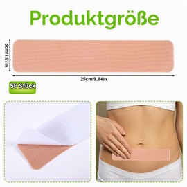lasuroa Pack of 50 Thigh Firming Tapes for Women, Waterproof Abdominal Tightening Tape, Elastic Skin Tightening Patches, Long Instant Tightening Patches for Saggy Skin, Flat Stomach, Back