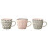 Bloomingville kleine Tassen Cecile, rosa grau, Keramik, 3er Set, 7,5cm