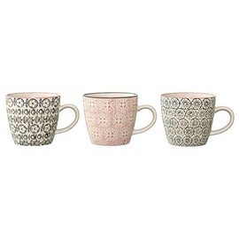Bloomingville kleine Tassen Cecile, rosa grau, Keramik, 3er Set, 7,5cm