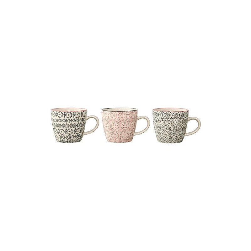 Bloomingville kleine Tassen Cecile, rosa grau, Keramik, 3er Set, 7,5cm