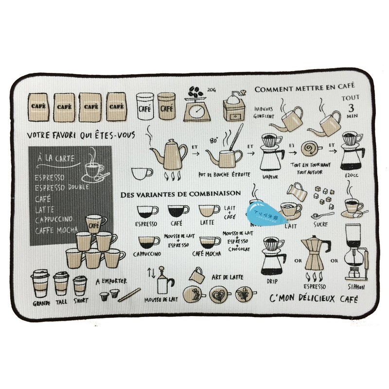 Made in Japan, Microfiber Water Absorption Drying Mat, Set of