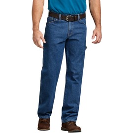 Dickies Men's Relaxed Fit Carpenter Jean, Stone Washed Indigo Blue, 30W x 34L