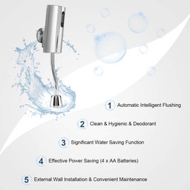 Urinal Flush Valve Wall Mounted Automatic Sensor Intelligent Touchless Toilet Urinal Flushing Tool Toilet Parts for Bathroom Toilet Flusher Fittings