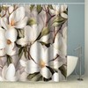 OTRANTO White Magnolia Flower Shower Curtain Spring Floral Branch Botanical