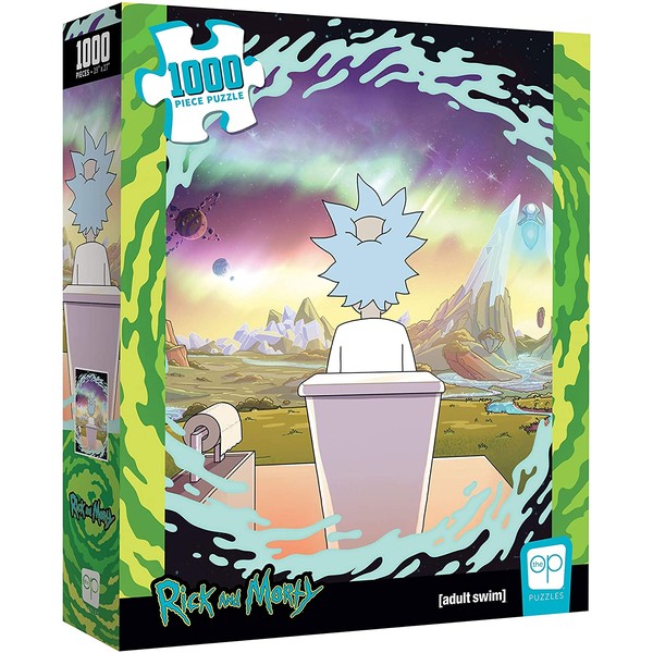 USAOPOLY Rick and Morty Shy Pooper 1000 Piece Jigsaw Puzzle | Officially Licensed Rick & Morty Merchandise | Collectible Puzzle Featuring Rick Sanchez | Rick and Morty Artwork