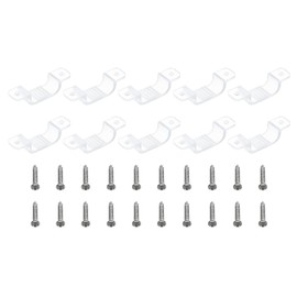 PATIKIL LED Strip Light Clips, 50 Pack Mounting Bracket Fixing Clips Clamp Holders with Screws for 15mm-17mm Neon RGB Light Cable Ribbon, Translucent