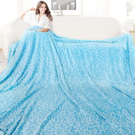 Fleece King Blanket for Bed Sky Blue Throw Blanket King Size Lightweight Cozy Soft Bed Blanket for All Season 90x108inch