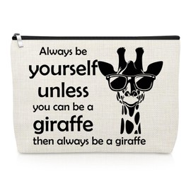 Giraffe Lovers Gifts Makeup Bag Giraffe Gifts for Women Inspirational Present for Friends Sister Daughter Cosmetic Bag Christmas Graduation Birthday Present for Animal Lover Makeup Zipper Pouch