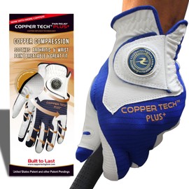 Copper Tech Men’s Golf Gloves - Joint Support for Golfers with Copper Compression - 100% AAA Synthetic Leather - Built for Comfort & Joint-Friendly - Golf Gloves Men Both Handed Golfers (2nd Gen)
