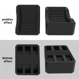 Anti-Slip Caster Cups for Furniture & BBQ Grills, Stackable Silicone Non-Slip Pads for Wheels or Legs, Floor Protector for Indoor/Outdoor Use (4-Pack, Black)