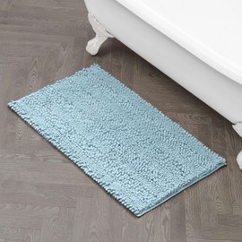 Laura Ashley – Astor Chenille Bath Mat | 100% Polyester | Premium Bathroom Décor | Machine Washable | TPR Backing | Measures 20” x 34” | Aqua