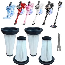 Feenynic 4pack Hepa Filter replacement for Trucozie Cordless Vacuum Cleaner T350, Washable & Reusable Cone Vacuum Replacement Filters for Trucozie Stick Vacuum.