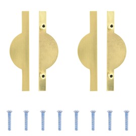 INCREWAY Brushed Gold Drawer Pulls, 4PCS Half Moon Drawer Pulls 2.5 inch(64mm) Hole to Hole Semi Circle Cabinet Pull Handles for Kitchen Cabinet Cupboard Dresser