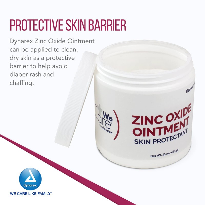 Dynarex Zinc Oxide Ointment, Soothes, Prevents, and Relieves Diaper Rash,
