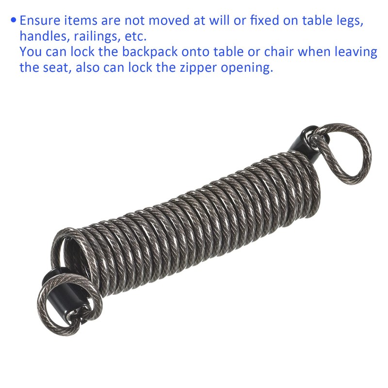 M METERXITY Disc Lock Safety Steel Cable Plastic Coated Spring
