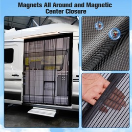 83 * 59 In Van Bug Screen with Magnetism – Mosquito Net Magnetic Van for Mercedes Vito and Volkswagen Transporter/California, Mosquito Fly Screen Van Side Door, Ventilation, Sun Protection