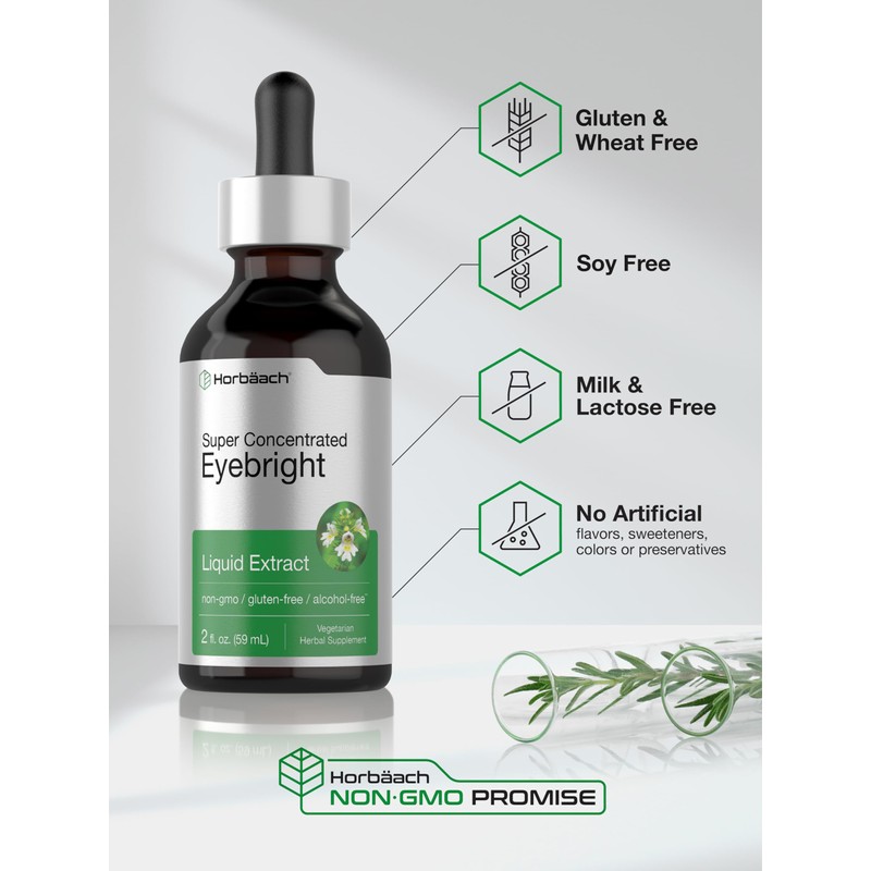 Horbäach Eyebright Herb Supplement | 2 fl oz | Alcohol