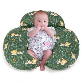 Nursing Pillow for Breastfeeding, Animal Patterns Removable Cotton Cover, Support for Mom and Baby, Plus Size Ergonomic Design Breastfeeding Pillows, Machine Washable, Green