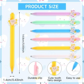 HCEWSBFD 12 Sets Tooth Fairy Wand Pen Dental Hygienist Gifts Teeth Theme Keychains Card Dentist Assistant Accessories Dental Month Preventative Classroom Craft Gifts for Office School Stationery