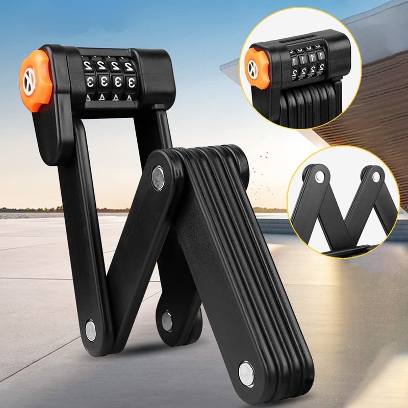 Bicycle Lock, Combination Lock, Lightweight & Small Folding Lock, Bicycle