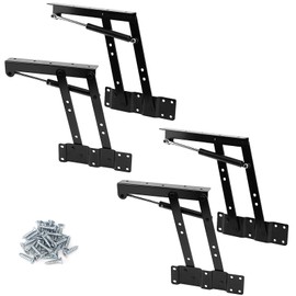 ZOENHOU 2 Pair 150N Folding Gas Hydraulic Lift Up Table Mechanism, Lift Up Top Hinge, Modern Coffee Table Lifting Frame Mechanism Hinge with Springs for Furniture Hardware Accessories with 60 Screws