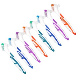 SECFOU 8 Piezas Cepillo para Dentaduras Postizas Doble Cara y Resistente para Limpieza Eficaz y Delicada Prótesis Dentales para Viaje y Uso Diario