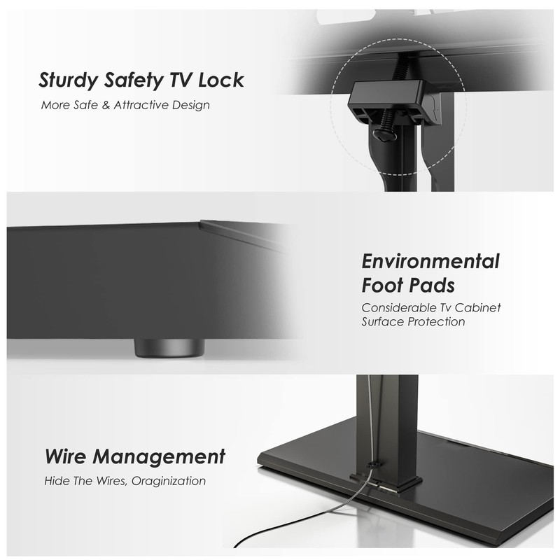 FITUEYES Iron Base Universal Floor TV Stand with Swivel Mount