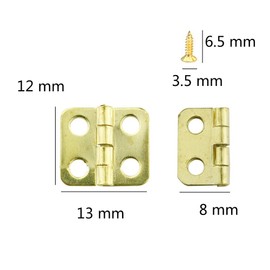 Juland 50 Pieces Mini Hinges Retro Hinges with 200 Pieces Replacement Screws for Wooden Box Jewelry Chest Box Cabinet DIY Accessories (13 x 12mm/0.51 x 0.47inch) – Copper