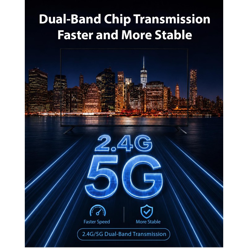 Wireless HDMI Transmitter and Receiver, 2.4G/5G Dual Band HDMI Wireless