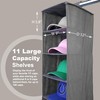 Perfect Curve 11-Pocket Hanging Baseball Hat Organizer - Gray Hat