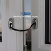 XFORT Cranked Locking Window Handle Installation Kit in Satin Chrome,