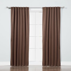 Best Home Fashion Basic Thermal Insulated Blackout Curtains - Back Tab/ Rod Pocket - Chocolate- 52" W x 84" L – (Set of 2 Panels)