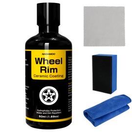 NADAMOO Wheel Rim Ceramic Coating Kit 50ml, High-Heat Resistant Hydrophobic Protection, Gloss Finish, Self-Cleaning, Repels Brake Dust & Dirt, Ceramic Protection for Alloy Rims