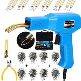 50w Plastic Welding Machine Car Bumper Repair Kit,Hot Stapler Plastic Repair Welder Soldering Kit,6Types 800 Staples,Hot Staple Gun Plastic Welder&Flat/Outside Corner/Inside Corner/Wave Staples