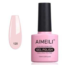AIMEILI Semi-permanent Manicure Nail Polish Soak Off UV LED Gel Nail Polish - Pink Xhybrida (120) 10ml