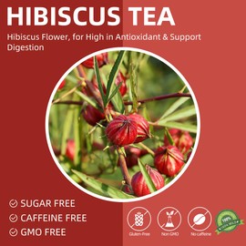 Hibiscus Tea Bags, Made with Natural Premium Hibiscus Flower, for High in Antioxidant & Support Digestion, No Flavoring & No Additives & Caffeine Free, 50 Bags.