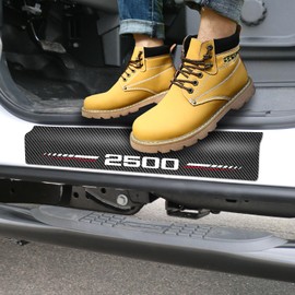 Car Door Sill Protectors for Dodge RAM 2500 Accessories- Door Entry Guard Scuff Sill Protector Plate- Carbon Fiber Anti-Scratch Sticker- 4Pcs