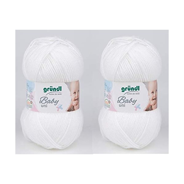 Set of 2 Baby Wool Plain Gründl, 2 x 50