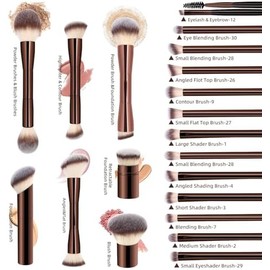 Juego de 20 Brochas de Maquillaje, Pinceles de Maquillaje, Pinceles de Maquillaje, Juego de Brochas de Maquillaje