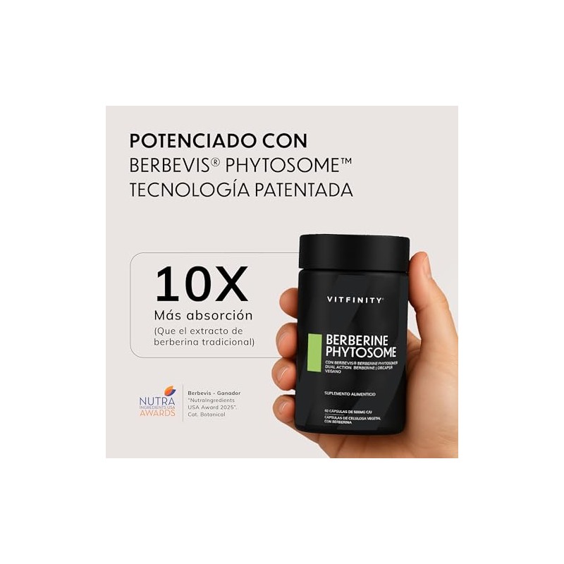 Berberina 1000mg Vitfinity Redefinimos Estándar Suplementación 10x Absorción Berbevis Phytosome