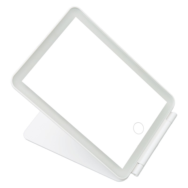 LED Rechargeable Travel Vanity Mirror Folding Portable Lighted Makeup Beauty