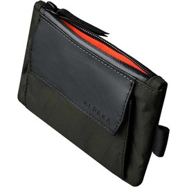 ALPAKA Zip Pouch Coin - Cartera Compacta EDC y Tarjetero con Compartimento para Efectivo - Billetera Minimalista de Viaje con Bloqueo RFID - Tela Impermeable Verde Oscuro X-Pac VX21