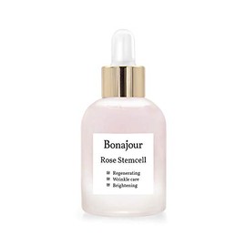 [BONAJOUR] Vegan beauty Rose Stem Cell Ampoule - Best Face Anti-Wrinkle & Aging, Brightening Care / Total Care Serum 1.0 Fl. Oz