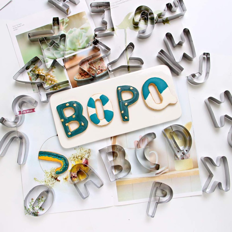 SurgeHai 26-Piece Large Alphabet Cookie Cutter Set (A - Z),