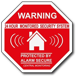 (5 Pack) Combination Pack of 24 Hour Monitoring - This Vehicle Protected by GPS Tracking Warning Signs - Decal Self Adhesive Sticker Vinyl Decal — UV resistent & Waterproof inks