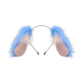 Harilla Fluffy Dog Ears Headband Costume Accessory for Party Favors Festival Funny Gifts Blue
